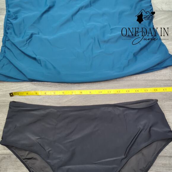 Zaful Plus Size Cross Front Keyhole Tankini Swimsuit Size 2XL - Picture 2 of 4